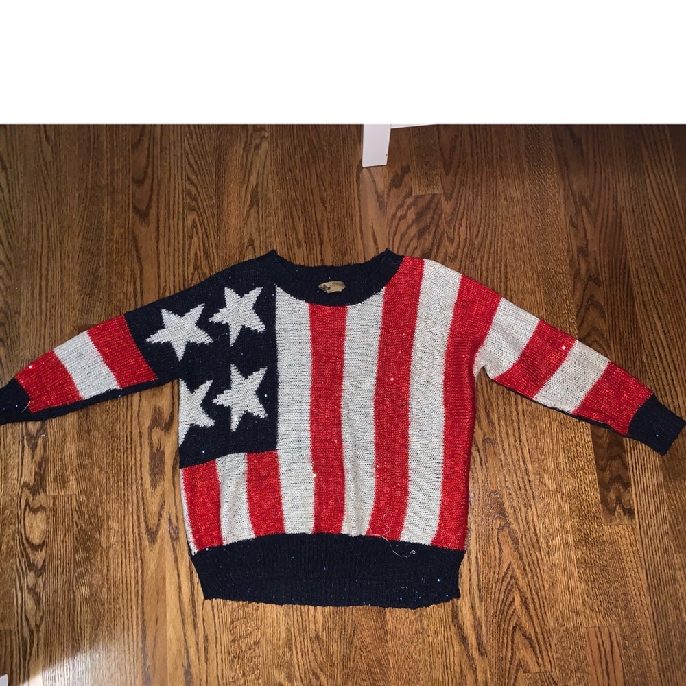 LF American Flag Sequin Sweater